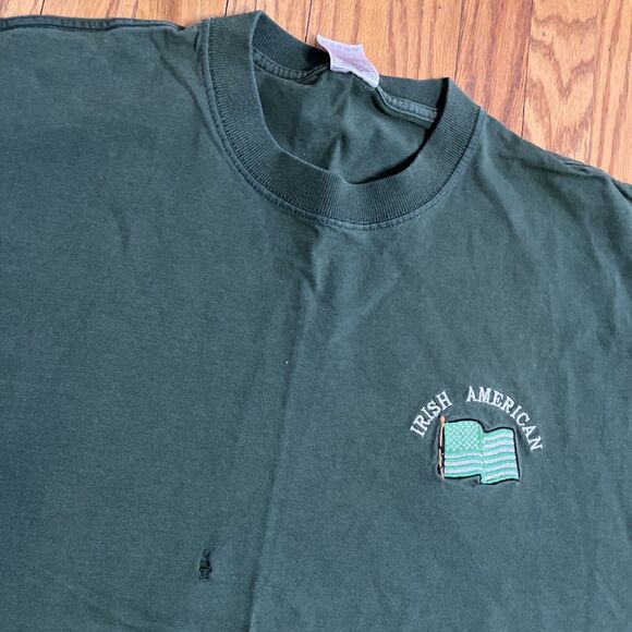 Fruit Of The Loom Lofteez St Patricks Day Irish American Mens Lg Green T-Shirt - Picture 2 of 6